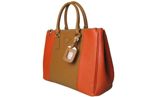 2014 Prada saffiano calfskin tote bag BN1786 orange&apricot